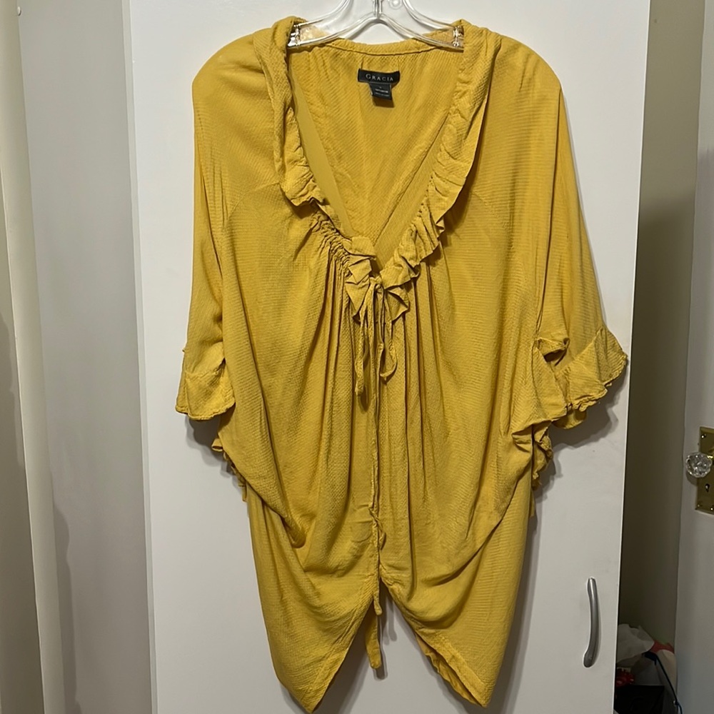 marigold slouchy blouse with ties